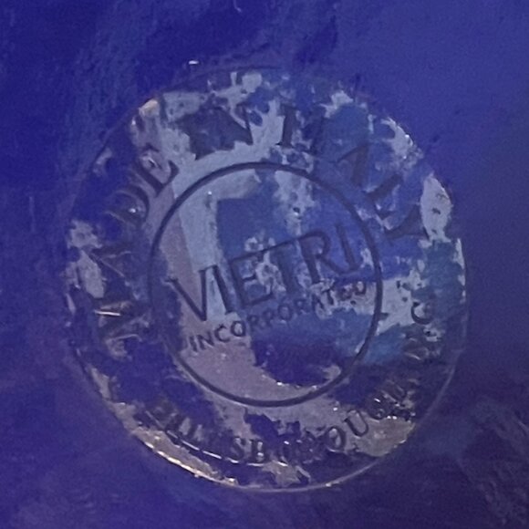 Large Vietri 13" Cobalt Blue Cake Plate / Serving Platter - Picture 3 of 3